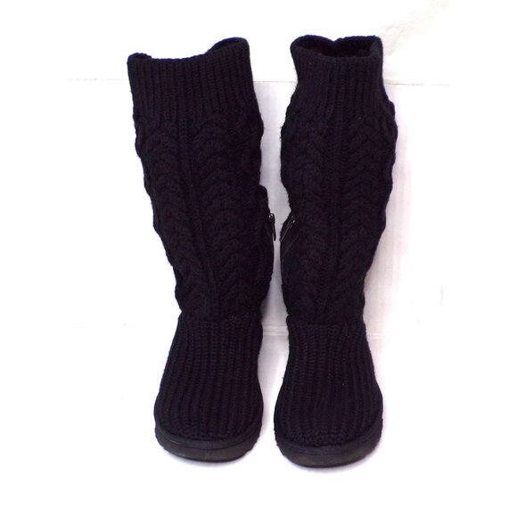 🆕UGG Classic Cardi Cable Knit Boot 8 Black - Picture 7 of 12